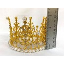 Gold Rhinestone And Pearl Princess Crown Decoration For All Party Occasions 3 Inch High